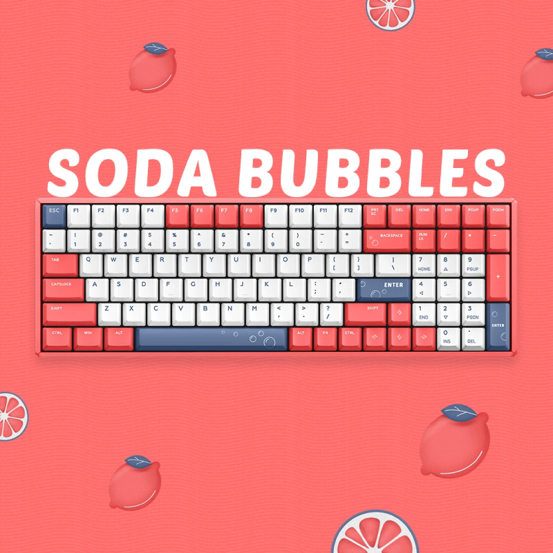 คีย์บอร์ดไร้สาย IQUNIX F96 Soda Bubbles Wireless Mechanical Keyboard (EN) RGB Backlit Gateron Blue Switch