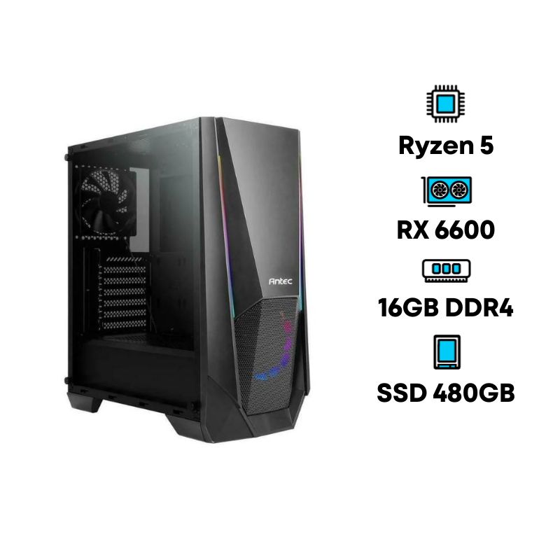 iHAVECPU Ryzen 5 3600 RX 6600 Set 61 Computer Set ANTEC NX310