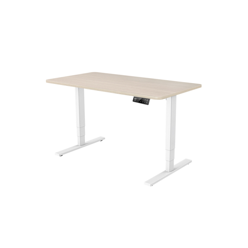 โต๊ะปรับระดับ Ergomate Maidesite Dual Motor 3 Stage 70x140 Adjustable Desk Oak Top + White Frame