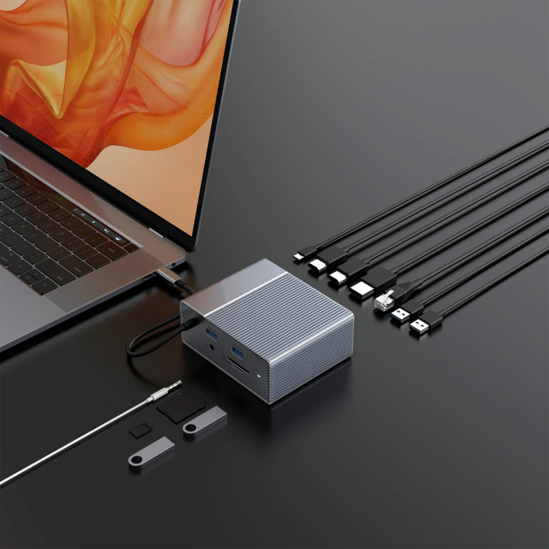 ตัวแปลง Hyper HyperDrive GEN2 12-Port USB-C Docking Station Gray