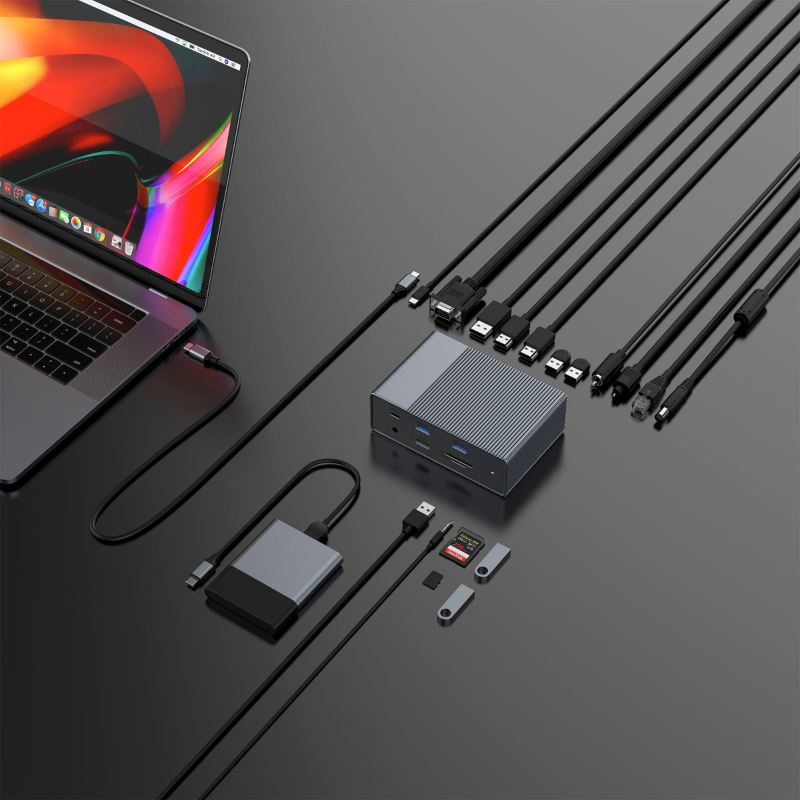 ตัวแปลง Hyper HyperDrive GEN2 18-Port USB-C Docking Station Gray 4