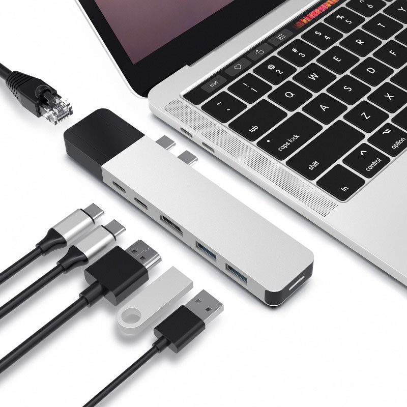 ตัวแปลง Hyper HyperDrive NET 6-in-2 USB-C Hub Silver