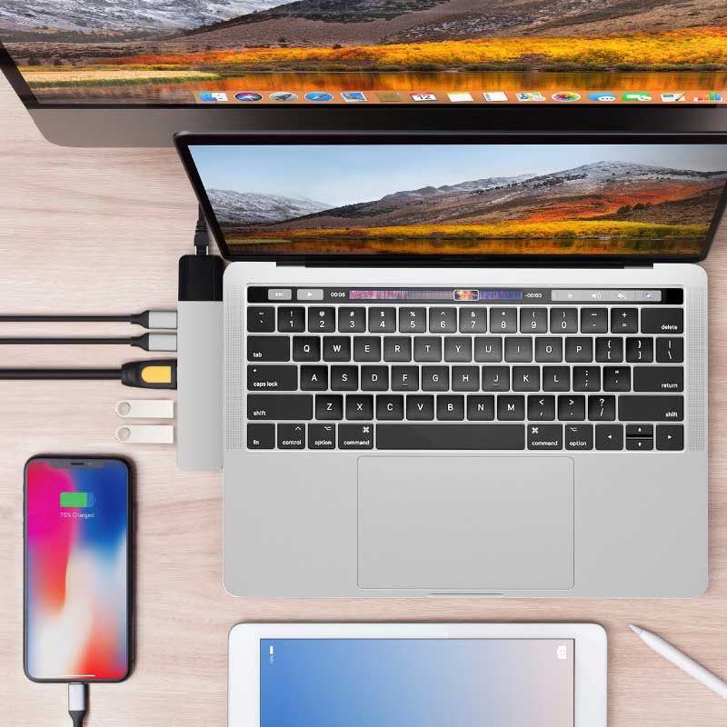 ตัวแปลง Hyper HyperDrive NET 6-in-2 USB-C Hub Silver