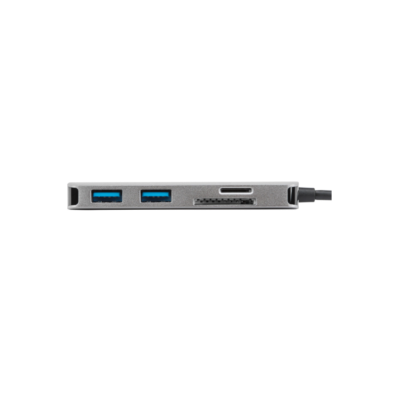 ตัวแปลง Targus ACA953 Multi-Port Single Video Adapter and Card Reader with 100W PD USB-C Hub Silver