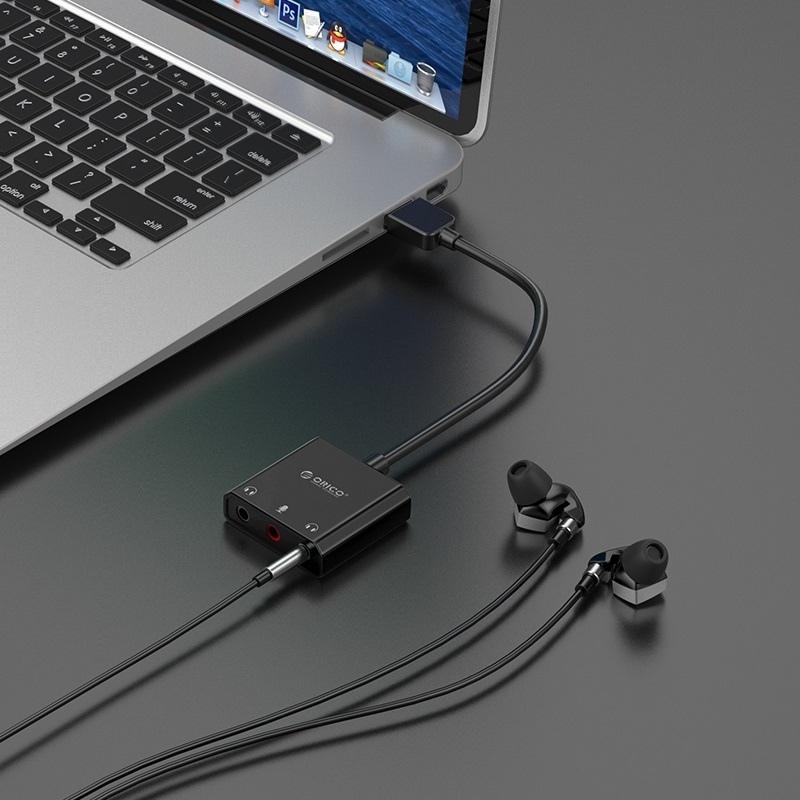 การ์ดเสียง ORICO SKT3 USB External Sound Card Black