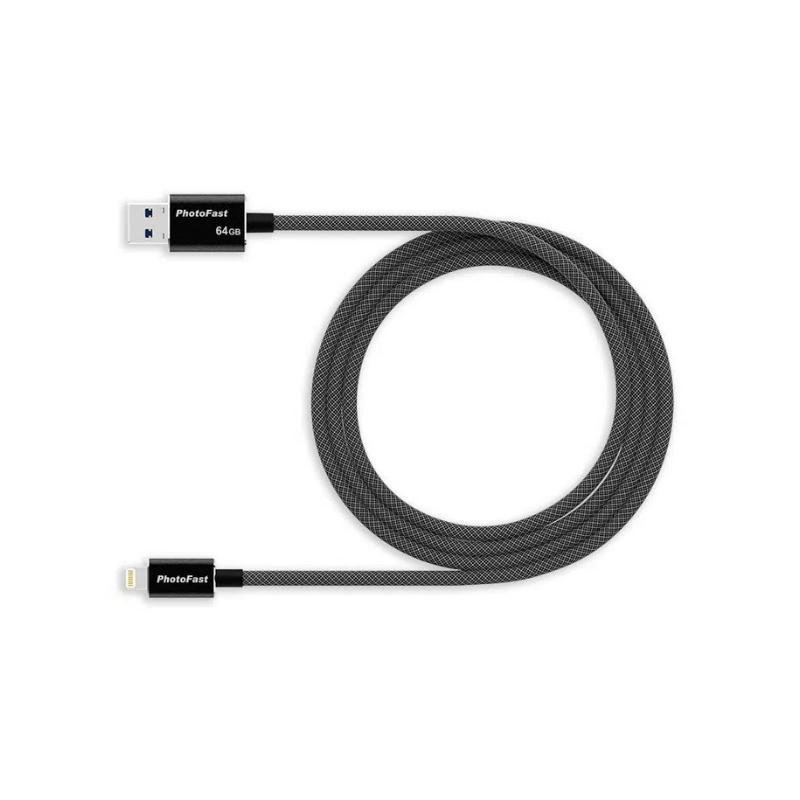 สายชาร์จจัดเก็บข้อมูล PhotoFast MemoriesCable Gen3 iOS FlashDrive Cable 1m Black 64GB