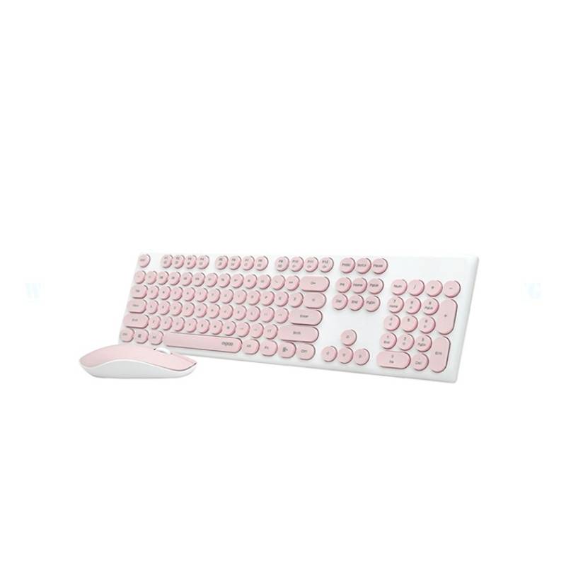 ชุดคีย์บอร์ดและเมาส์ Rapoo X260 Wireless Set (EN/TH) Pink