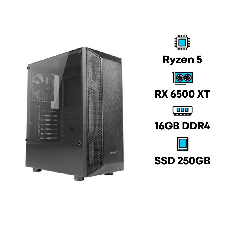 Mercular AMD Ryzen 5 5600X RX 6500 XT Set 35 Computer Set