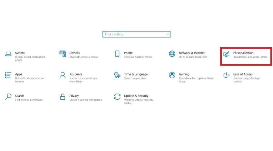 วิธีเปลี่ยนวอลเปเปอร์คอม window 10 settings menu