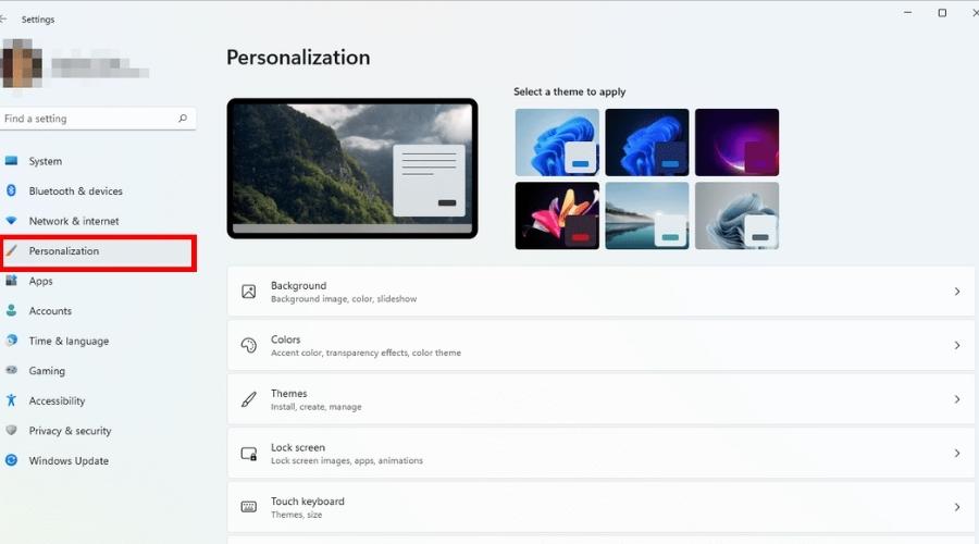 วิธีเปลี่ยนวอลเปเปอร์คอม windows 11 personalization menu