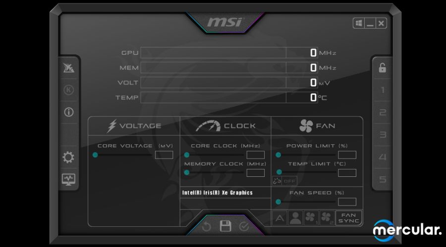 MSI Afterburner โปรแกรม