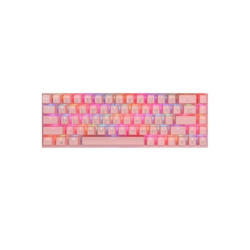 คีย์บอร์ด Tsunami MK-68 Pro Mechanical Gaming Keyboard (EN/TH) Sakura Pink Red Switch
