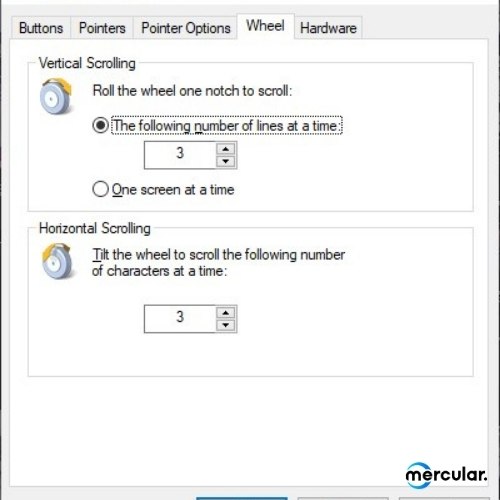 mouse setting in windows advance scroll