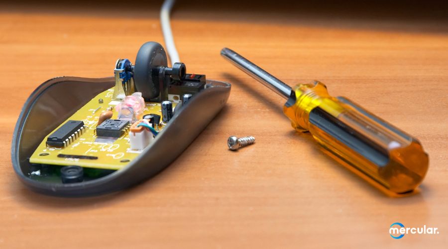 mouse disassembled fixing screwdriver