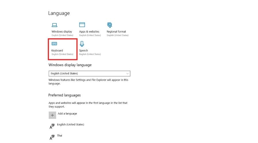 วิธีเปลี่ยนภาษา Windows 10 keyboard