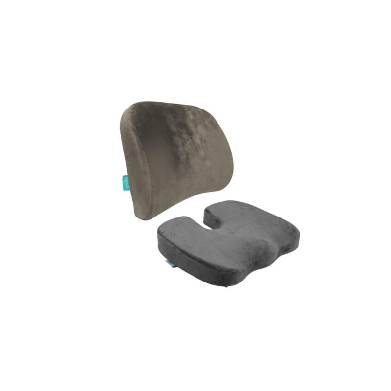ชุดเบาะรองหลังและเบาะรองนั่ง Bewell Better Back size L + Healthy Seat Gray