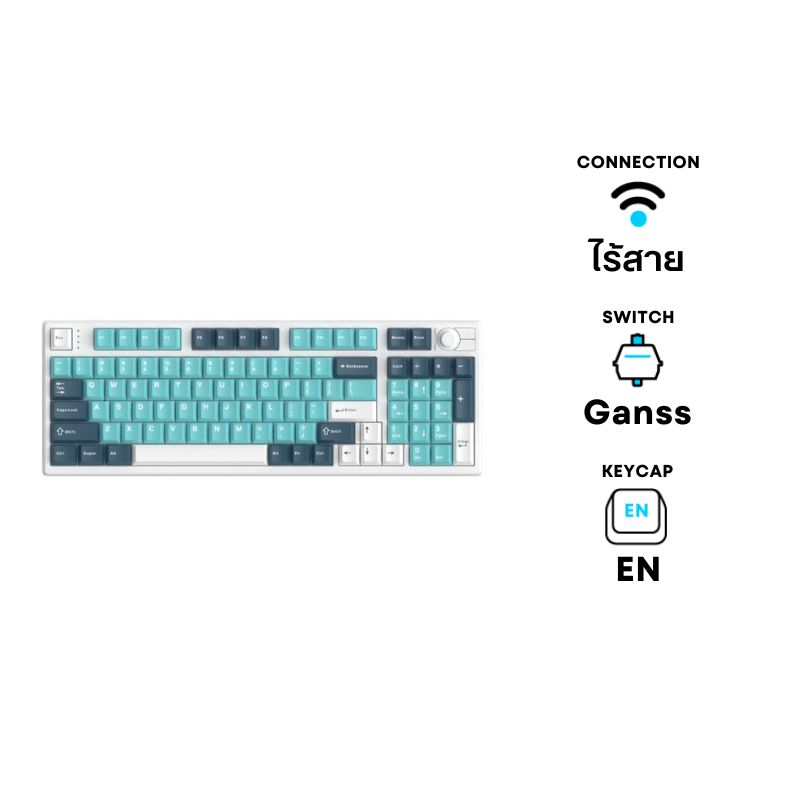 คีย์บอร์ด Hello Ganss HS98T Pro Wireless Mechanical Keyboard (EN) GG-16 + Soul Silver Switch