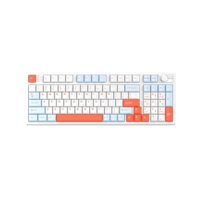 คีย์บอร์ด Hello Ganss HS98T Pro Wireless Mechanical Keyboard (EN/TH) White Feather + Soul Silver Switch