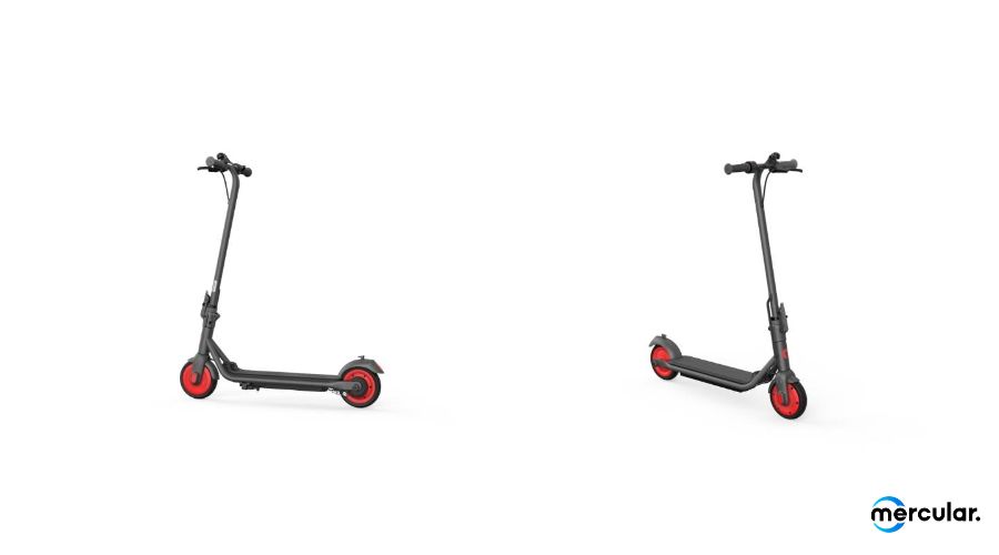 สกู๊ตเตอร์ไฟฟ้า Ninebot KickScooter C20 Electric Scooter side right left white background
