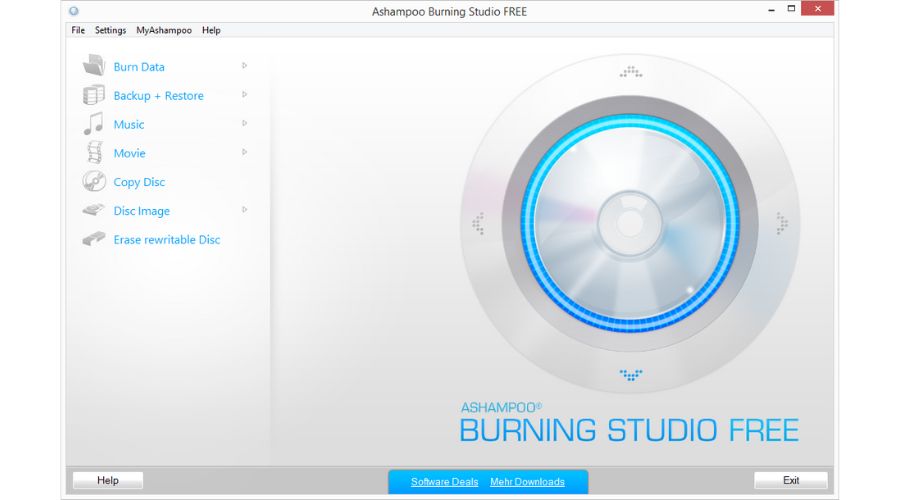 โปรแกรมไรท์แผ่น Ashampoo Burning Studio Free