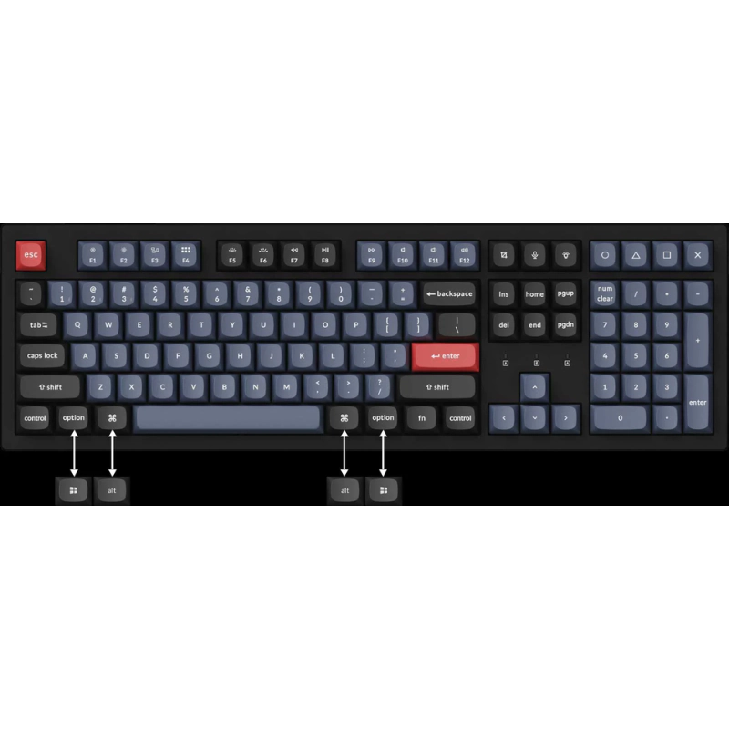 คีย์บอร์ด Keychron K10 Pro Wireless Mechanical Keyboard (EN) Blue Switch