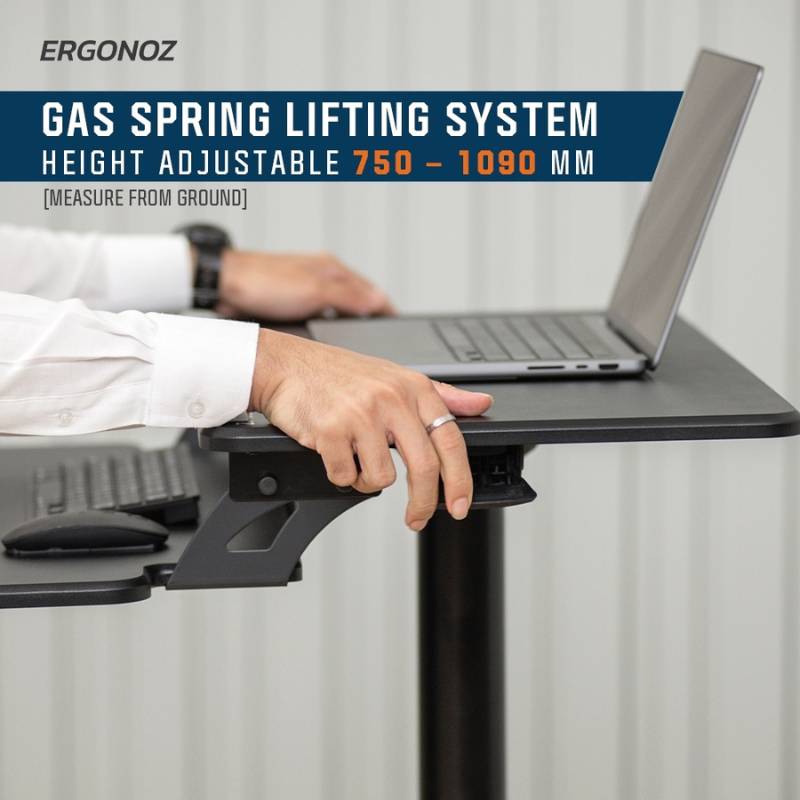 โต๊ะปรับระดับ ERGONOZ Computer Cart Height Adjustable Desk Black