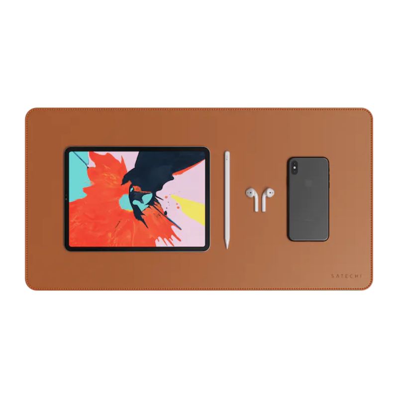 แผ่นรองโต๊ะ Satechi Eco-Leather Desk Mat Brown