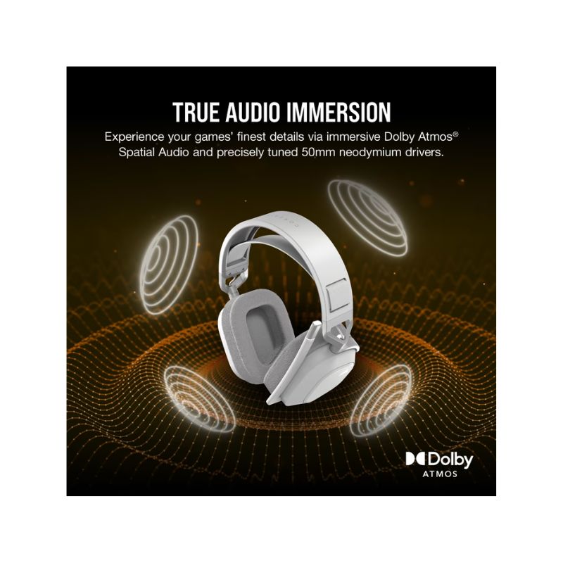 หูฟัง Corsair HS80 Max Wireless Gaming Headset White