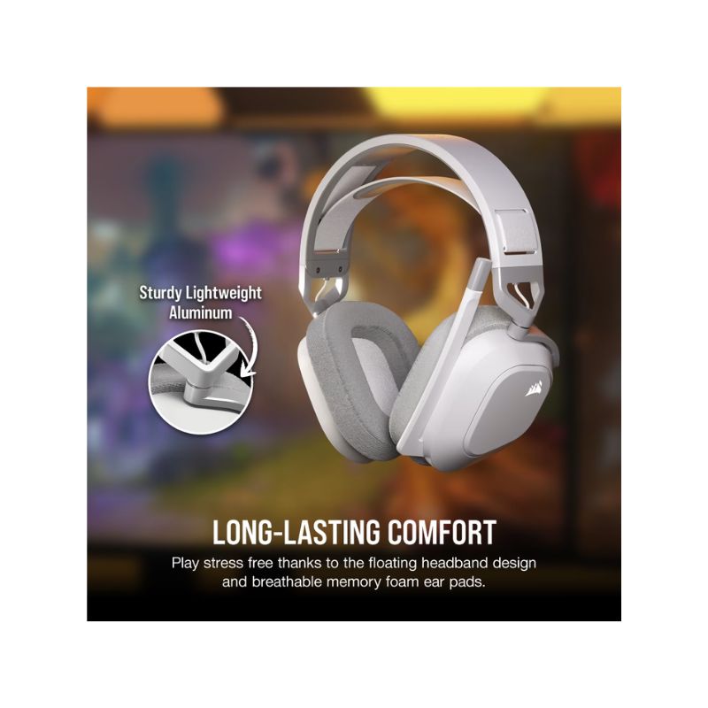 หูฟัง Corsair HS80 Max Wireless Gaming Headset White