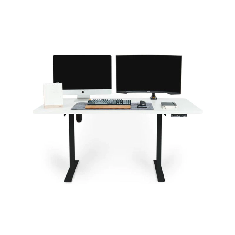 โต๊ะปรับระดับ DreamDesk Dual Motor 3 Stage 80x160 Adjustable Desk White Top + Black Frame