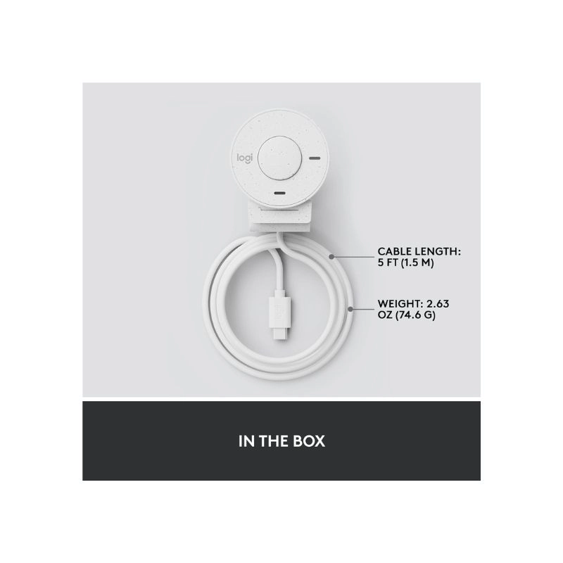 กล้อง Logitech Brio 300 Webcam Off-White