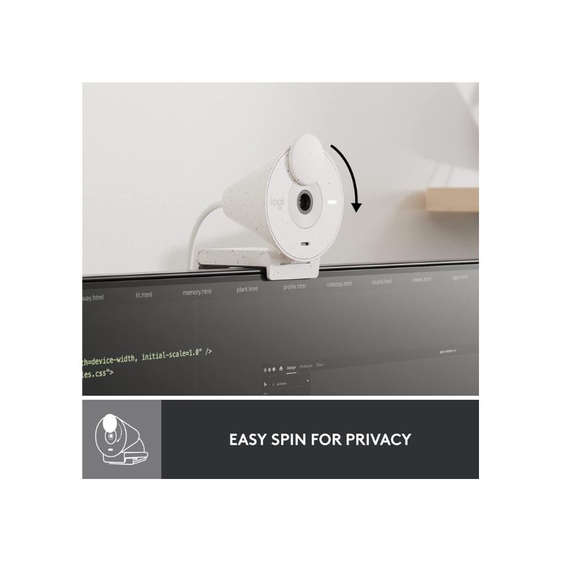 กล้อง Logitech Brio 300 Webcam Off-White