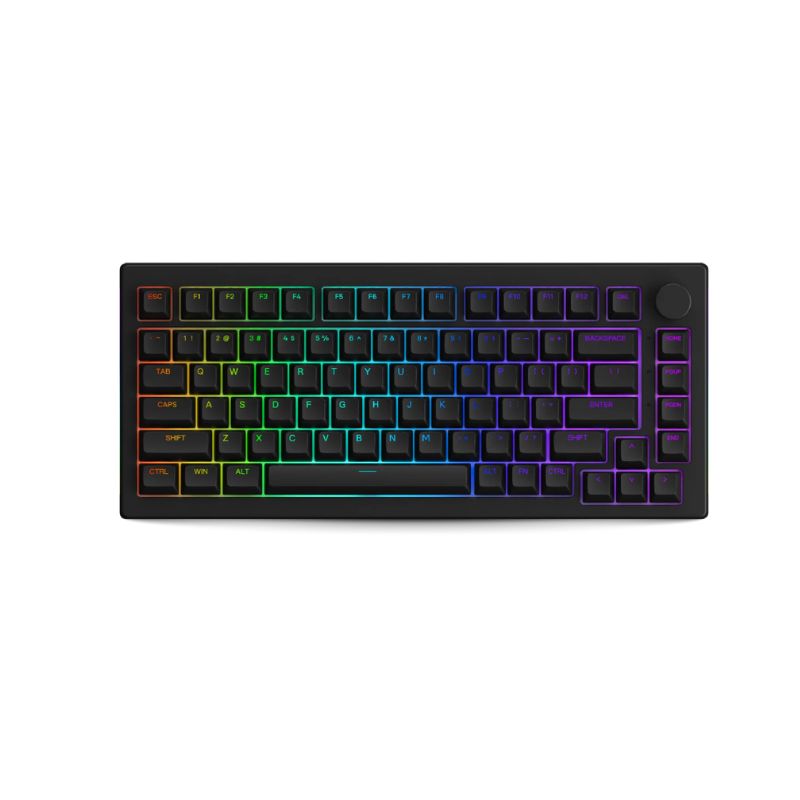 คีย์บอร์ด Akko 5075S Shine-Through Mechanical Keyboard (EN) Black + Gateron Yellow