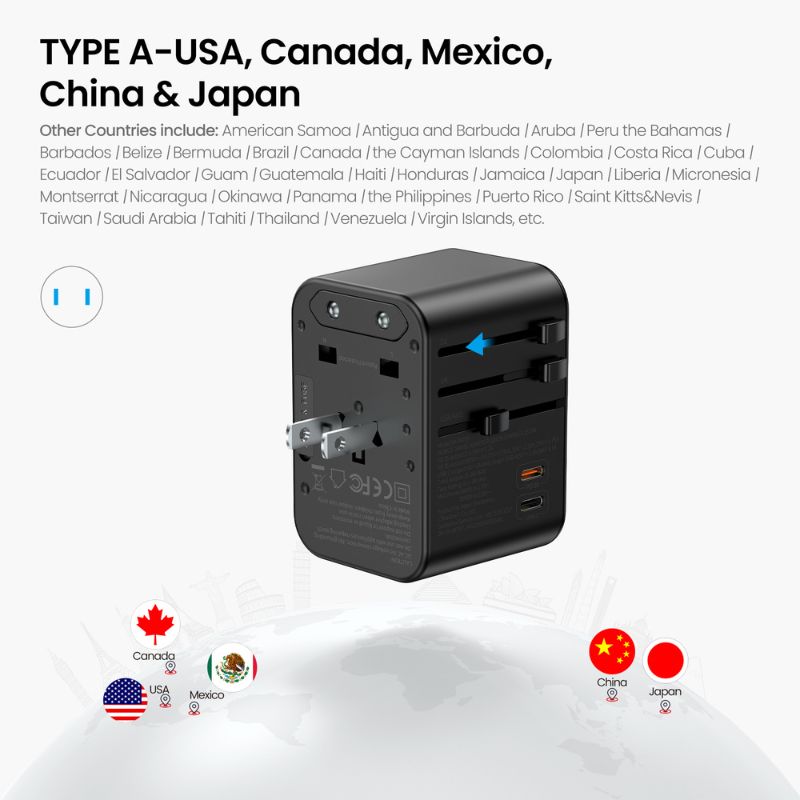 ปลั๊กไฟ VEGER Universal Travel 35W Adapter Black