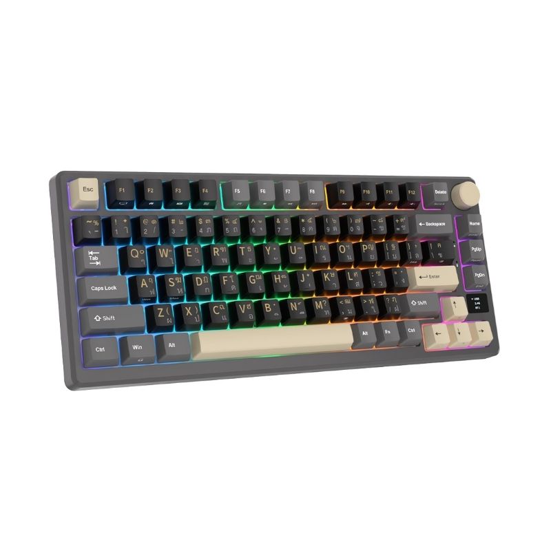 คีย์บอร์ด Royal Kludge RK M75 Wireless Mechanical Keyboard (EN/TH) Phantom + Silver Switch