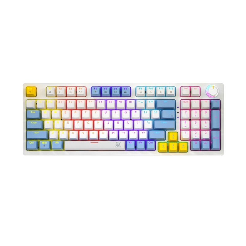 คีย์บอร์ด Nubwo X801 ELEANOR Mechanical Gaming Keyboard (EN/TH) White/Blue + Red Switch + Design C
