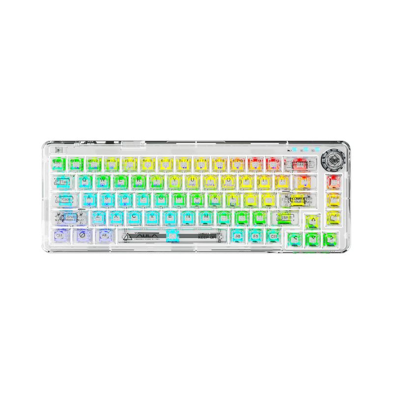 คีย์บอร์ด AULA F68 Wireless Mechanical Keyboard (EN/TH) White + White Switch