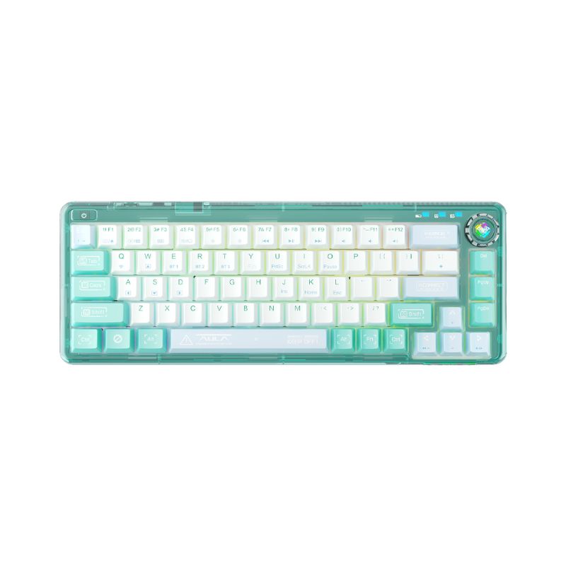 คีย์บอร์ด AULA F68 Wireless Mechanical Keyboard (EN/TH) White/Green + White Switch