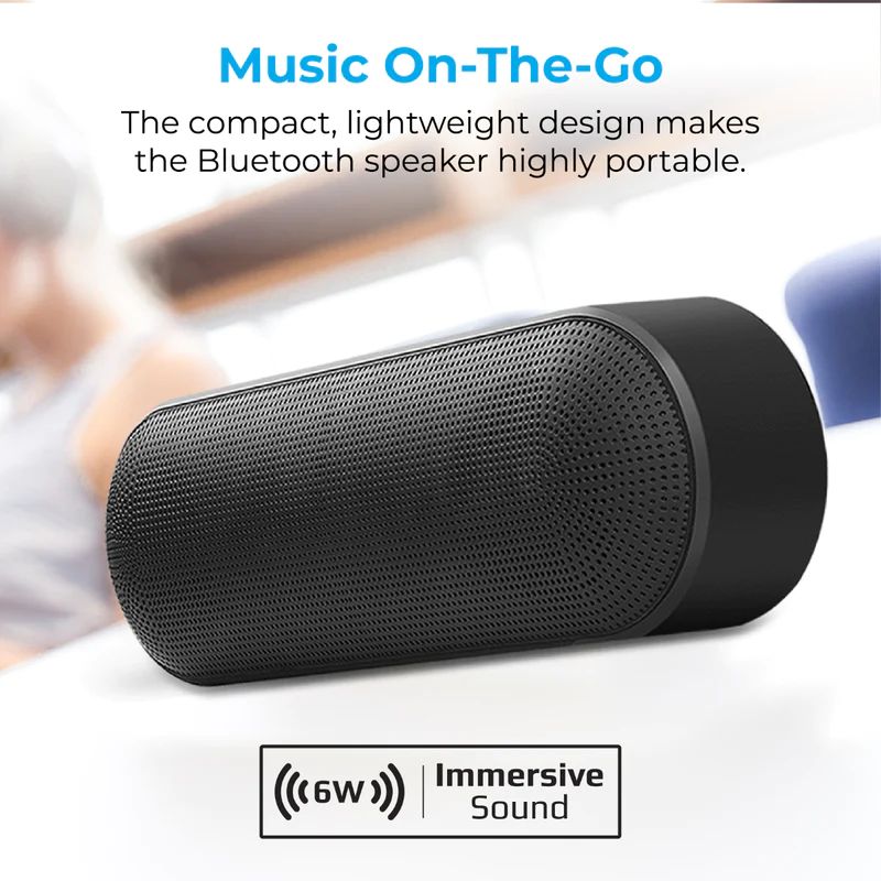 My Cases UK Mini Capsule Travel Speaker – Portable & Rechargeable With 3.5mm Aux (White)