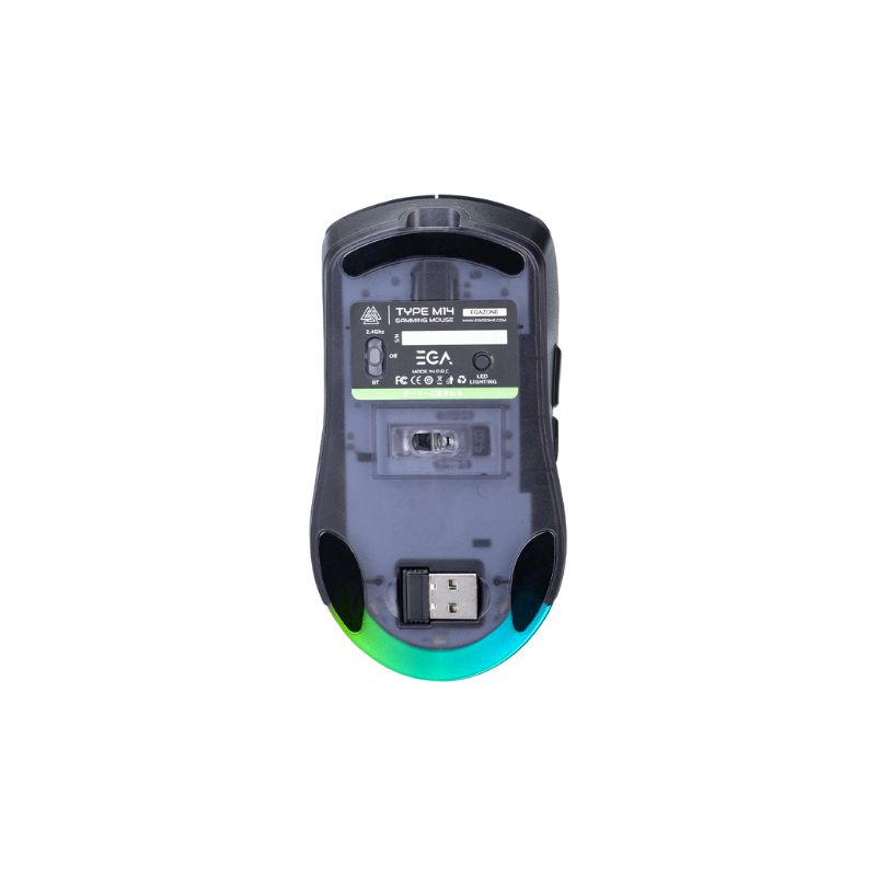 เมาส์ EGA TYPE M14 Wireless Gaming Mouse Black