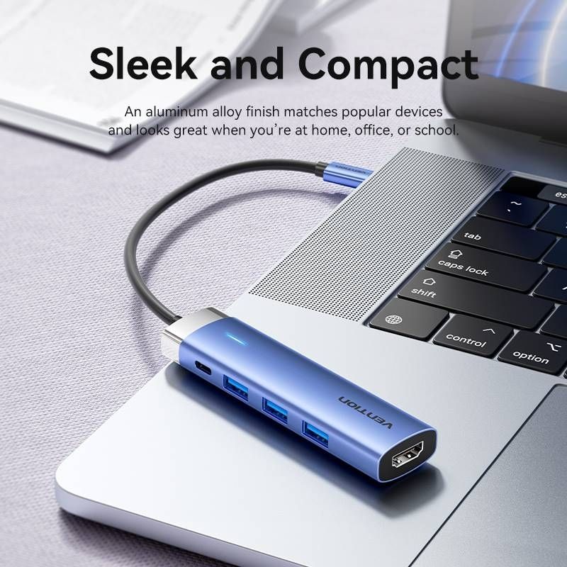 ตัวแปลง Vention TGESB 5-in-1 USB-C Hub Blue 3