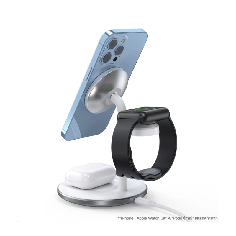 แท่นชาร์จไร้สาย Choetech Qi2 3 in 1 Wireless Charger 15W