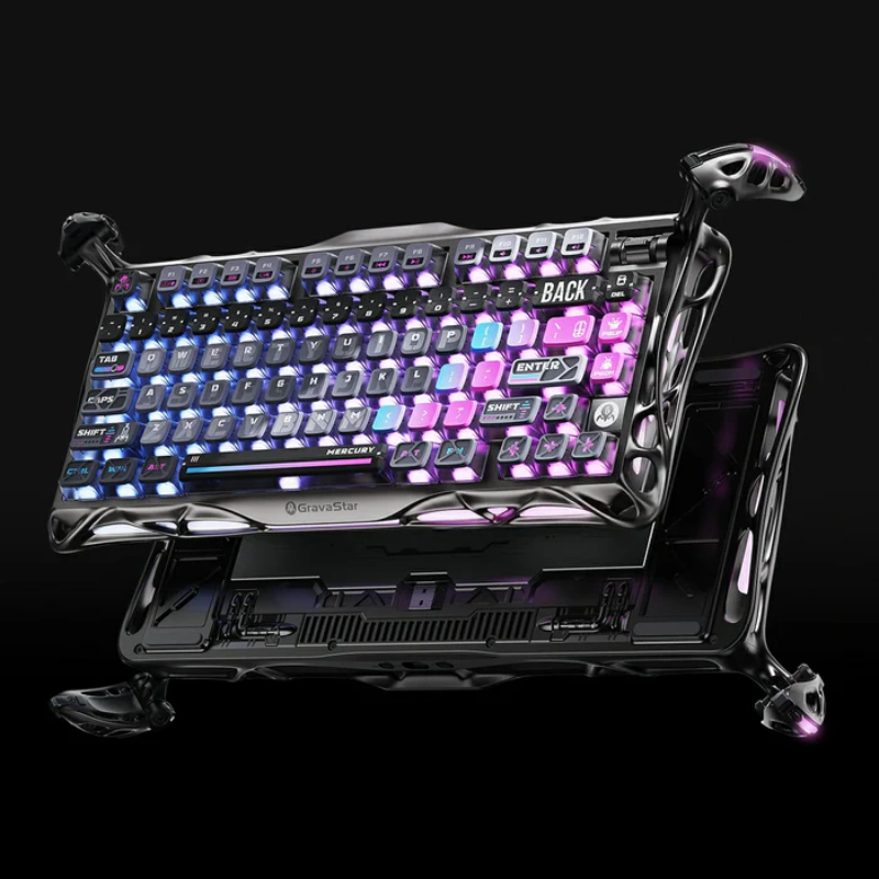 คีย์บอร์ด GravaStar Mercury K1 Pro 75% Wireless Mechanical Gaming Keyboard Cyberpunk