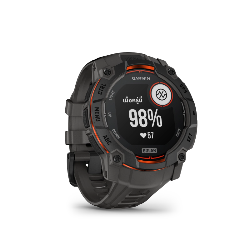 นาฬิกา Garmin Instinct 3 Solar Smart Watch 50mm Black with Charcoal Band