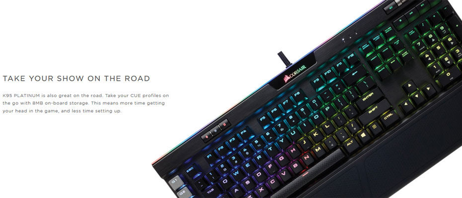 k95-02 คีย์บอร์ด Corsair K95 RGB Platinum Mechanical Keyboard Brown Switch (Thai) ซื้อ