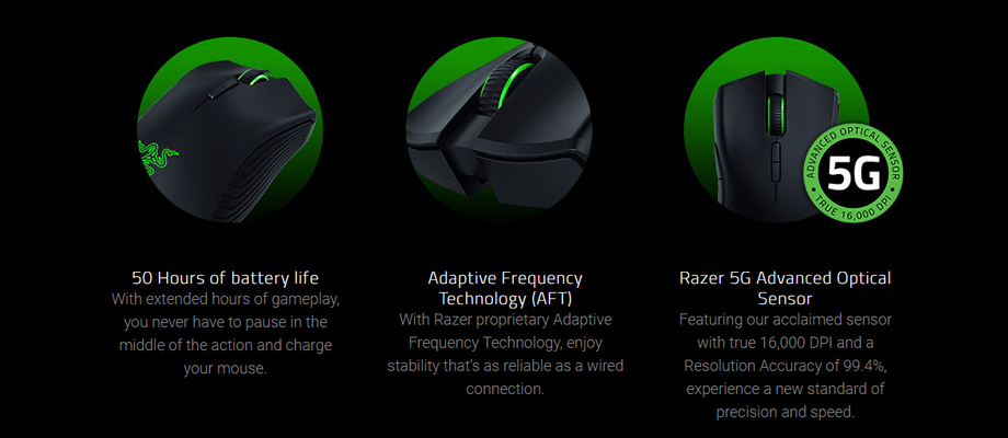 Razer Mamba Wireless Highlight Razer Mamba Wireless จุดเด่น