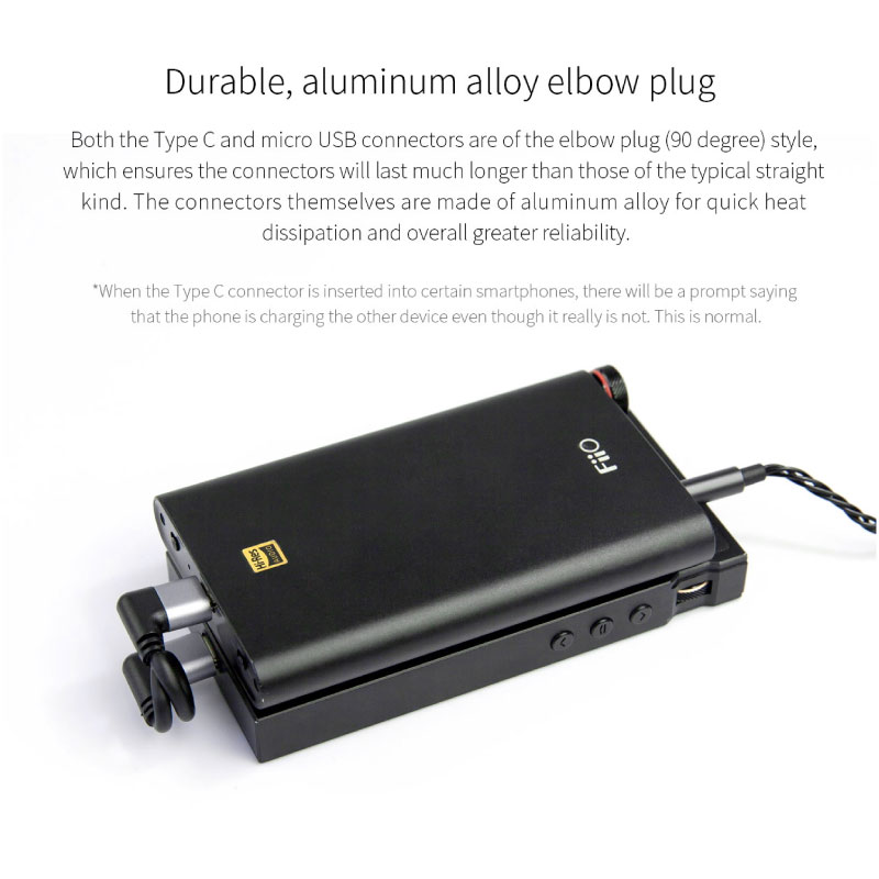 สาย Fiio CL06 TypeC to Micro USB OTG Cable Black