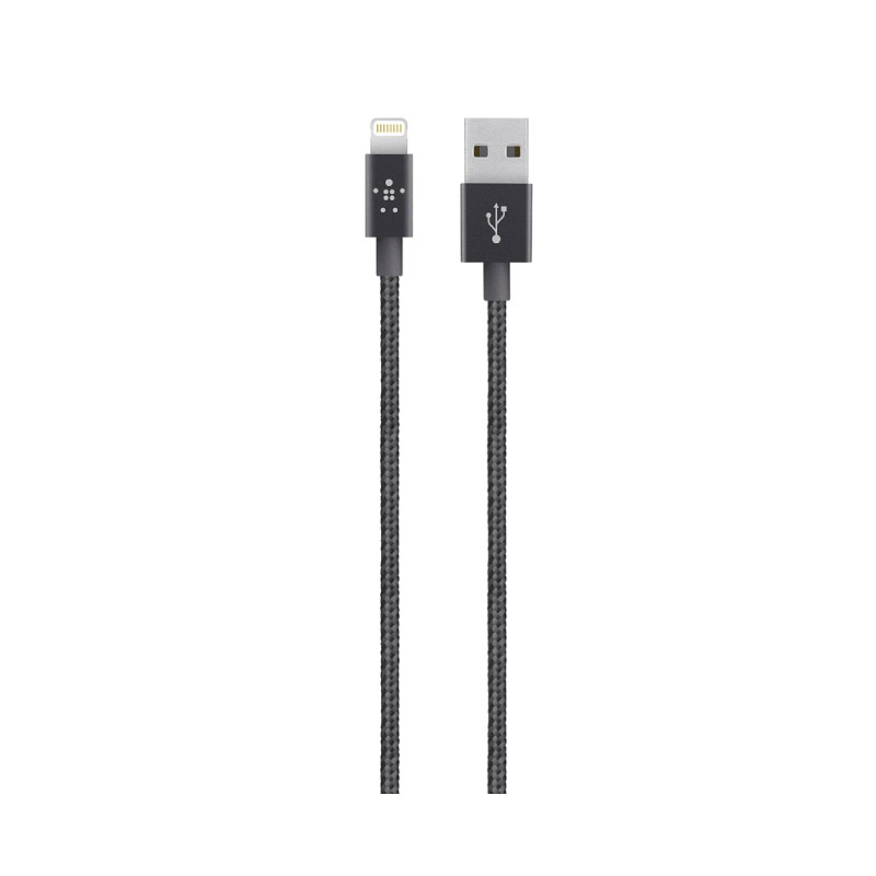 สายชาร์จ Belkin Metallic Aluminum Extruded Shell Premium Lightning Sync and Charge Braided Cable สายชาร์จ Belkin Metallic Aluminum Extruded Shell Premium Lightning Sync and Charge Braided Cable