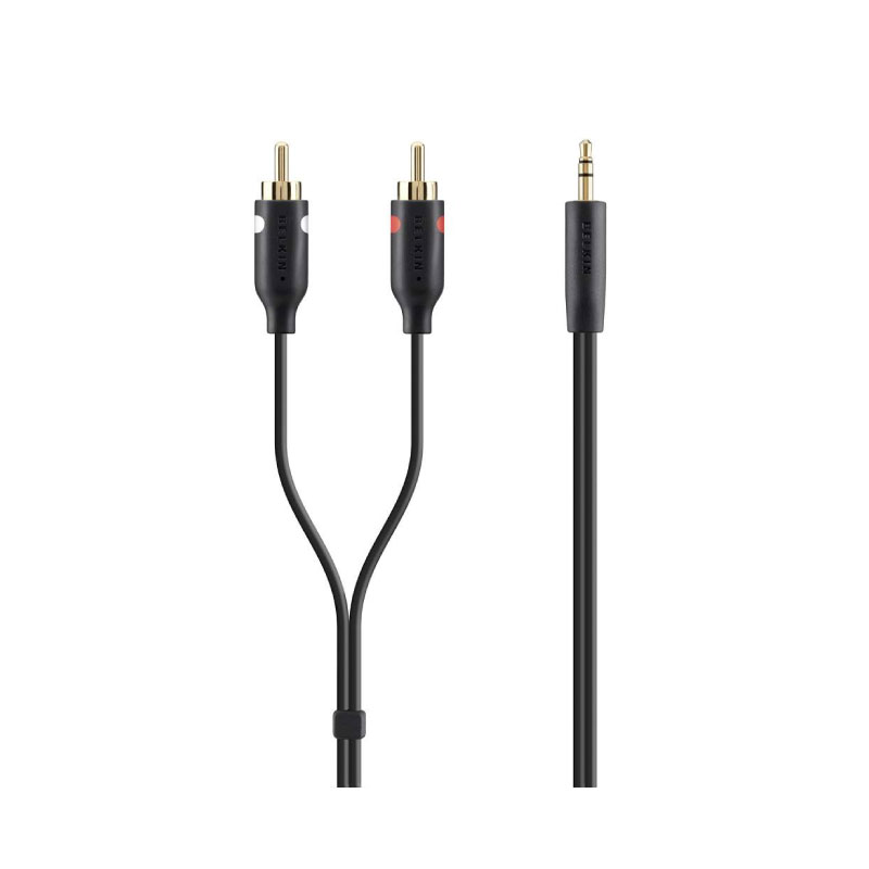 สายแปลง Belkin Portable 3.5mm to RCA Stereo Audio Cable สายแปลง Belkin Portable 3.5mm to RCA Stereo Audio Cable