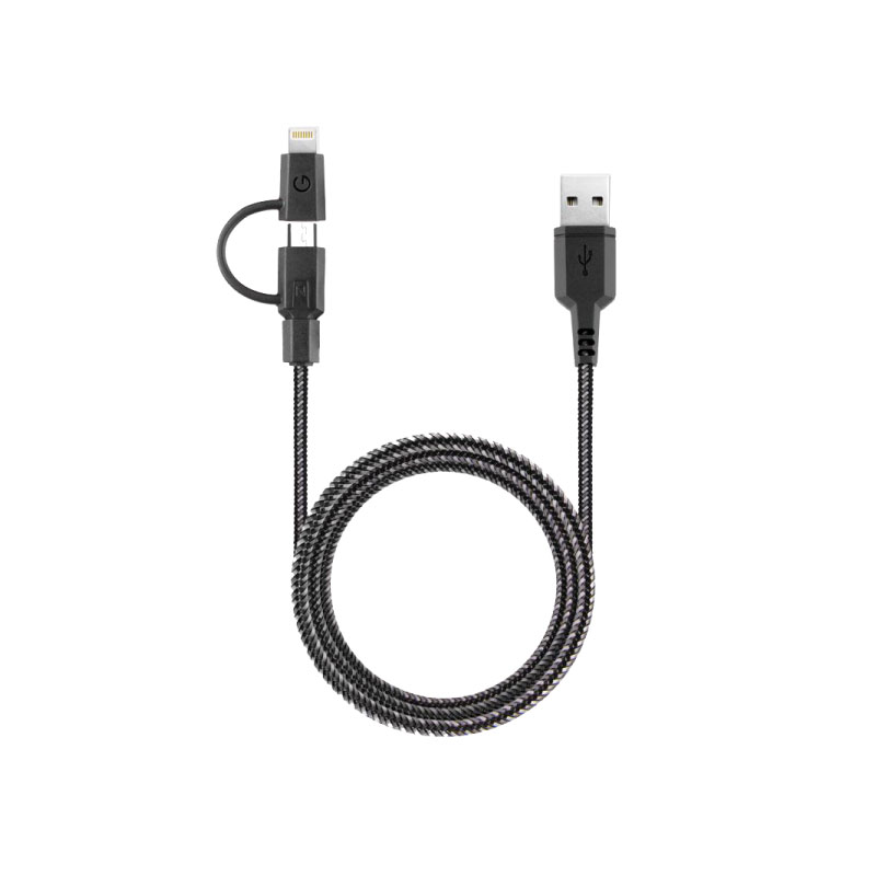 สายชาร์จ Energea Nylotough 2-In-1 Micro USB + Lightning Black สายชาร์จ Energea Nylotough 2-In-1 Micro USB + Lightning Black